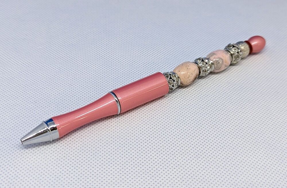 Beaded Pen - Pink, Beaded, Gift Idea, NEW